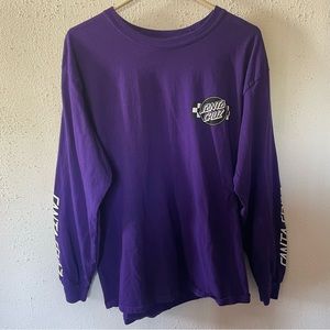 SANTA CRUZ SKATEBOARDS Purple Long Sleeve T-Shirt Size L